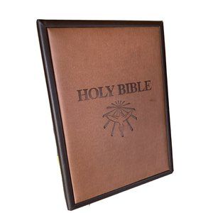HOLY BIBLE MEMORIAL EDITION Bereavement Prince Of Peace Faux Leather Box Vtg